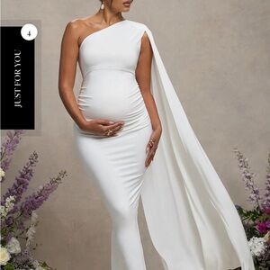 CLUB L London - White One-Shoulder Gown
